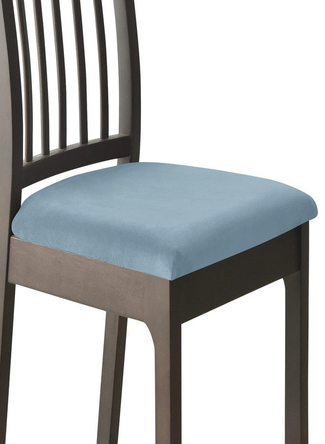 Deisy Dee Velvet Seat Covers for Dining Room Chairs, Chair Covers for Dining Room Set (4, Baby Blue) - Image 1